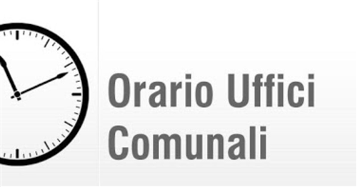 Orario ufficio tecnico periodo agosto/dicembre 2025